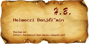 Helmeczi Benjámin névjegykártya