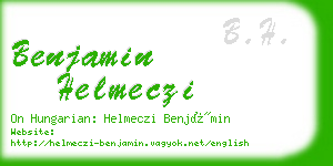benjamin helmeczi business card